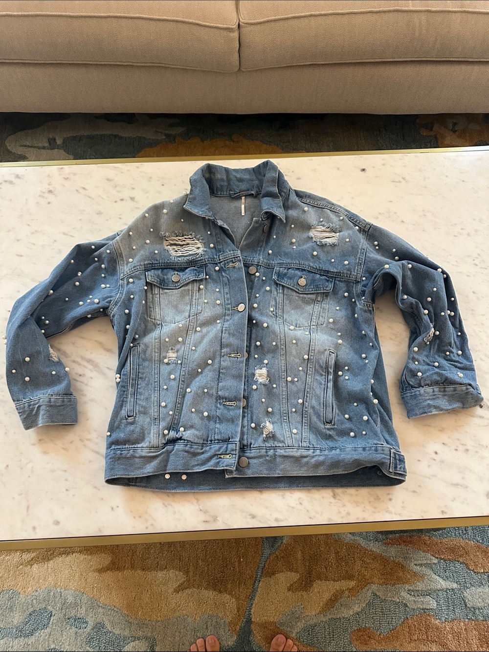 Free People Light Blue Denim Jacket